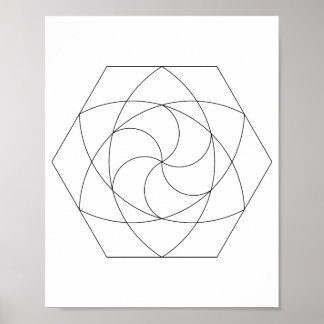Poster Grade Hexagonal de Linhas
