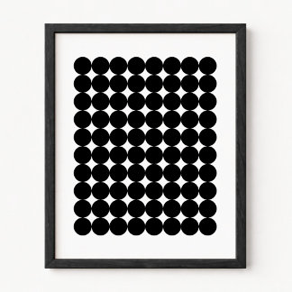 Poster Grade Retrô Minimalista de Círculo Preto