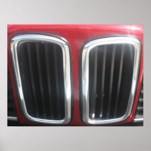 Pôster Grade vermelha de BMW 635 CSi (rins gêmeos)