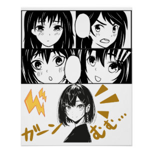 Pôster Grades anime emocionais. Sem BG