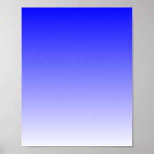 Pôster Gradiente Azul a Branco