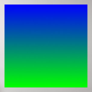 Pôster Gradiente Azul Limão