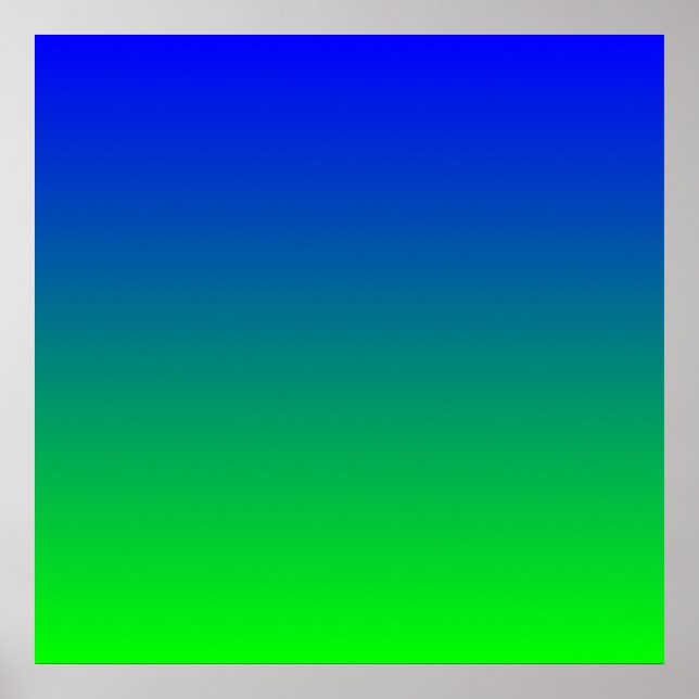 Pôster Gradiente Azul Limão (Frente)