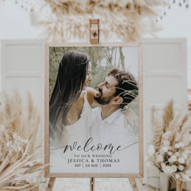 Poster Gradiente Branco da Caligrafia Preta Moderna (Criador carregado)