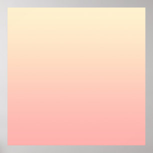 Poster Gradiente de Amarelo Claro e Rosa