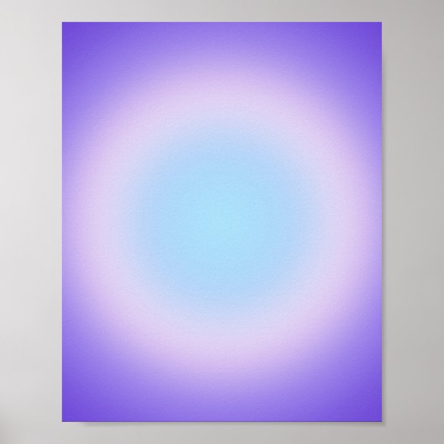 Poster Gradiente de Aura Azul Roxo Rosa (Frente)