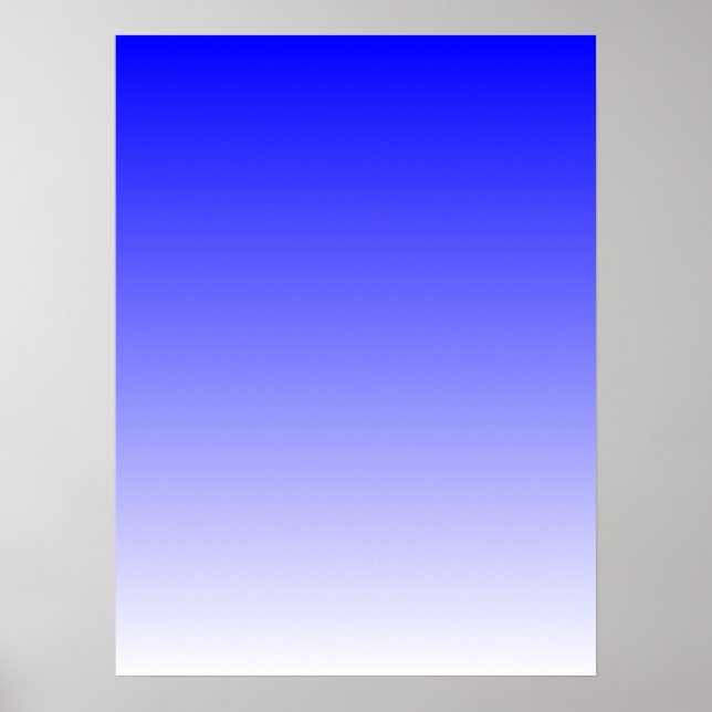 Pôster Gradiente de Azul para Branco (Frente)