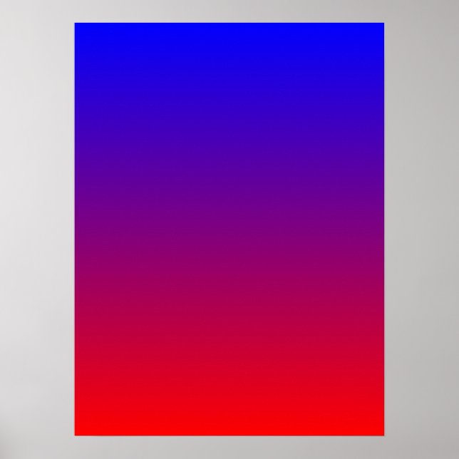 Pôster Gradiente de Azul para Vermelho (Frente)