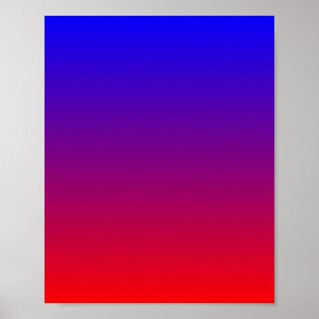 Pôster Gradiente de Azul para Vermelho (Frente)