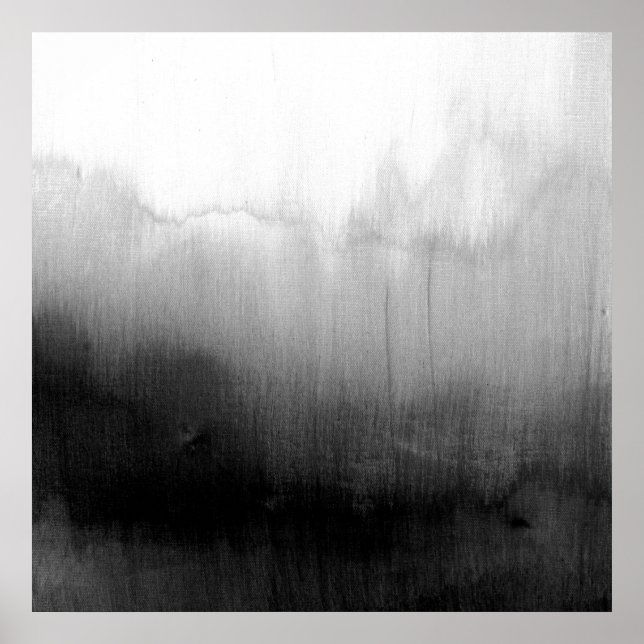 Poster Gradiente de Cor Branca e Preta Moderna (Frente)