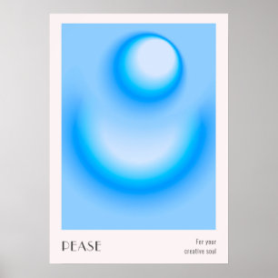 Poster Gradiente de Efeito Aura Colorido Vintage