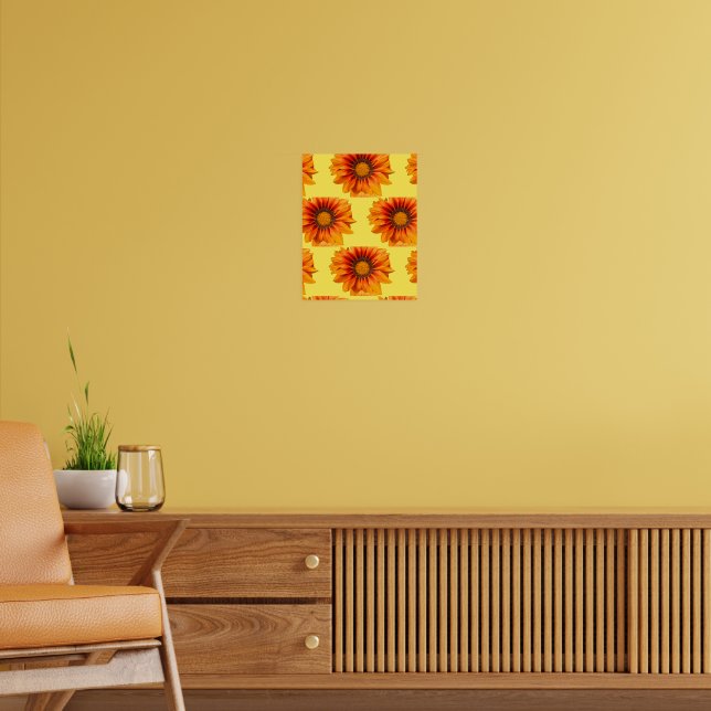 Poster Gradiente de Flor de Laranja Amarelo Brilhante Rec (Sala de Estar 2)