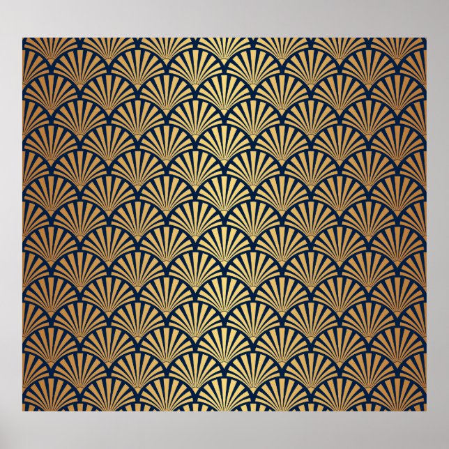 Poster Gradiente Dourado: Deco de Arte Sem Costura (Frente)