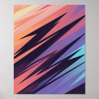Poster Gradiente Geométrico Dinâmico - Abstrato moderna