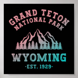 Poster Gradiente Grand Teton National Park Wyoming EUA