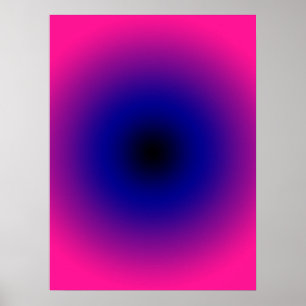 Poster Gradiente Preto Azul Escuro Roxo e Rosa Intenso