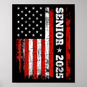 Poster Graduação 2025 Shirt Design Com Bandeira Dos Eua M