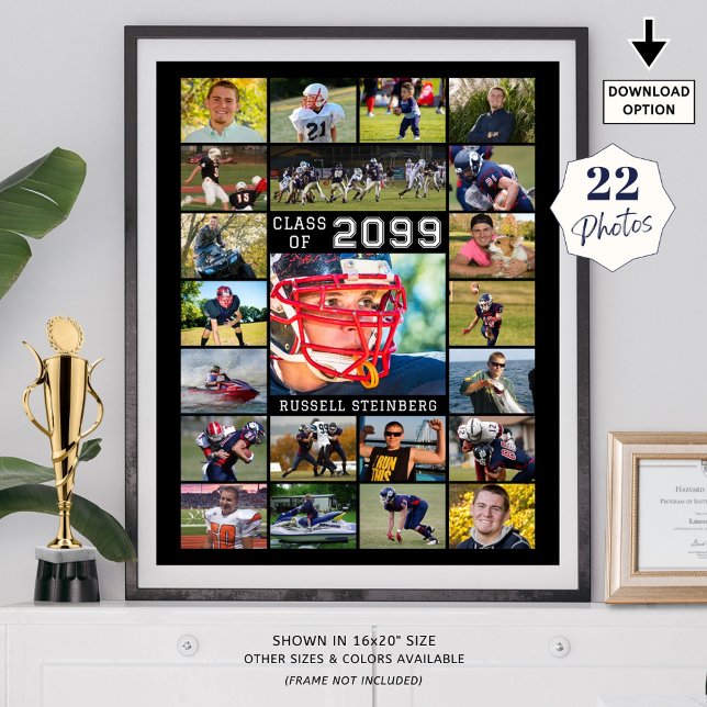 Poster Graduação 22 Cores Personalizadas de Ano de Classe (Criador carregado)