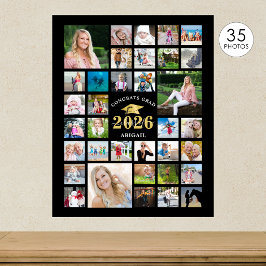 Poster Graduação 35 Colagem de Fotos - Ano Preto