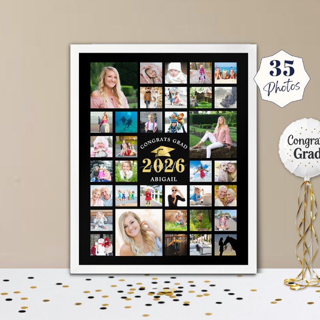 Poster Graduação 35 Colagem de Fotos - Ano Preto (Criador carregado)