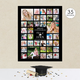 Poster Graduação 35 Colagem de Fotos - Ano Preto