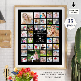 Poster Graduação 35 Colagem de Fotos - Ano Preto