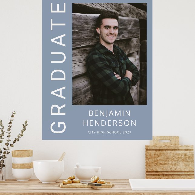 Poster Graduação Azul Moderna do Photo Boy (Cozinha)