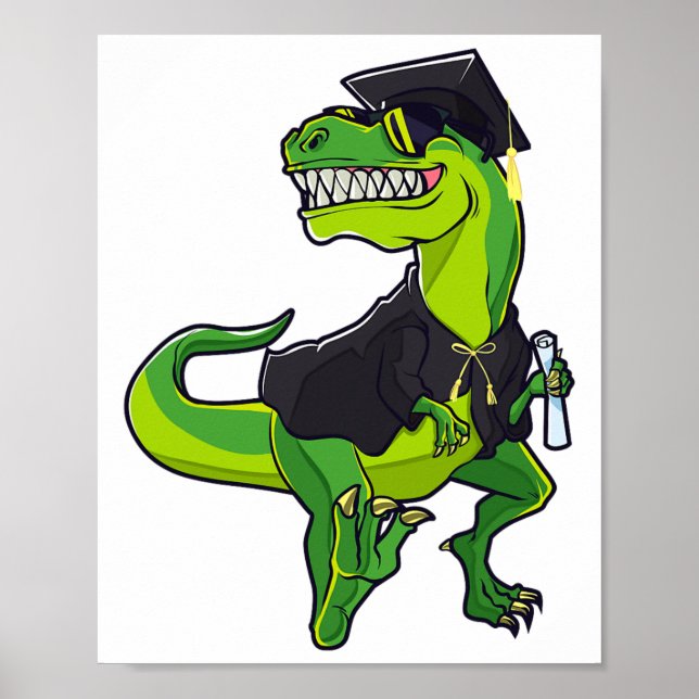 Poster Graduação Cl De 2025 Graduação Funny Dinosaur T-re (Frente)