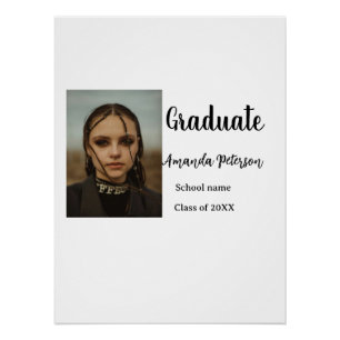 Pôster Graduação clássica adicione nome de foto classe an
