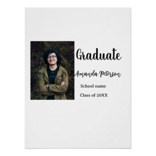 Pôster Graduação clássica adicione nome de foto classe an