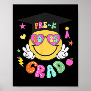 Poster Graduação da face do Groovy Smile do Formando Pré-