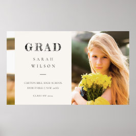 Poster Graduação de Foto Limpa Mínima Elegante