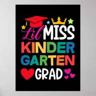 Poster Graduação de Lil Miss Kindergarten Formando Prek
