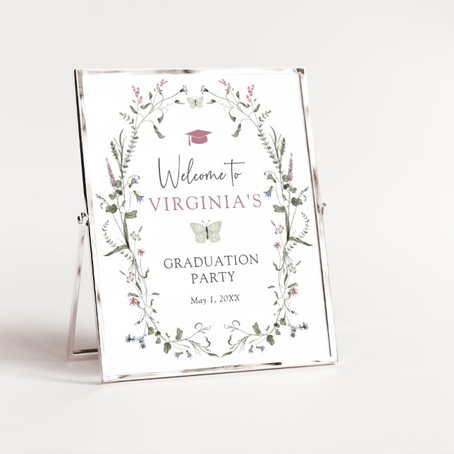 Poster Graduação de Pastel Wildflower (Pastel Wildflower Graduation Poster by Painted Paperie
)