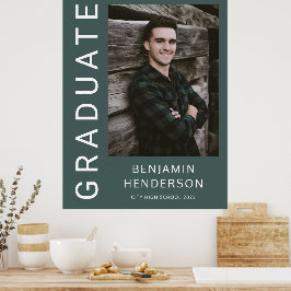 Poster Graduação de Rapaz de Fotos Moderno