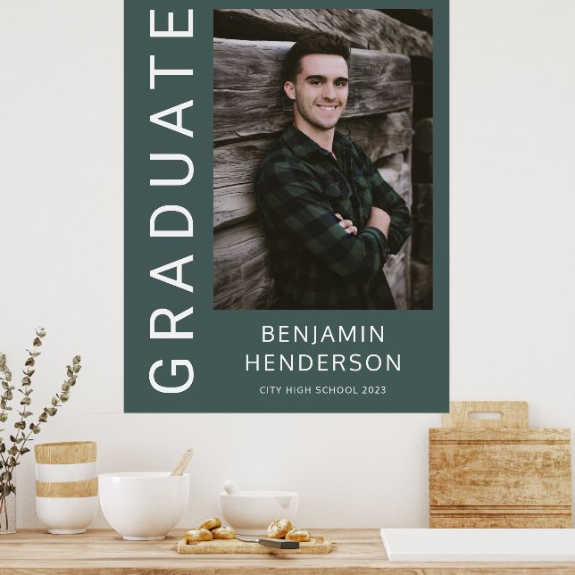 Poster Graduação de Rapaz de Fotos Moderno (Cozinha)