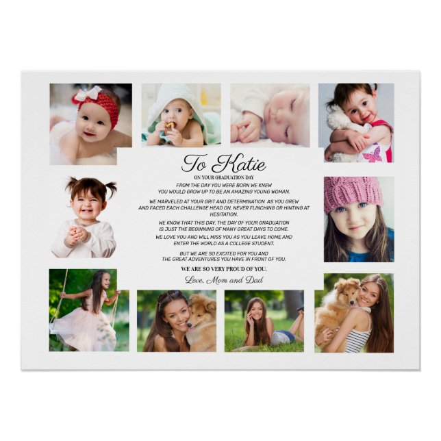 Pôster Graduação Dia 10 Foto Para Filha Sentimental (Frente)