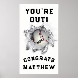 Poster Graduação do jogador de beisebol