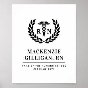 Poster Graduação Escolar de Enfermagem de RN Personalizad