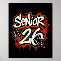 Graduação Estilo Graffiti Drip Sênior 2026 Gráfico