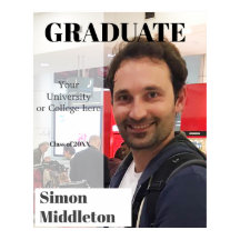 Graduação Foto Moderno Formando Cabeçalho Preto