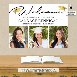 Poster Graduação Moderna - 3 Fotos - Script Simples