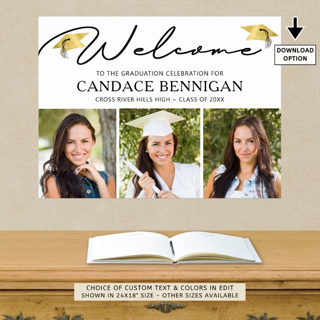 Poster Graduação Moderna - 3 Fotos - Script Simples (Criador carregado)