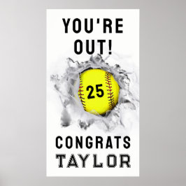 Poster Graduação noturna de Mais velho de Softball