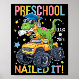 Poster Graduação Pré-escolar Turma De 2025 Graduado Dinos