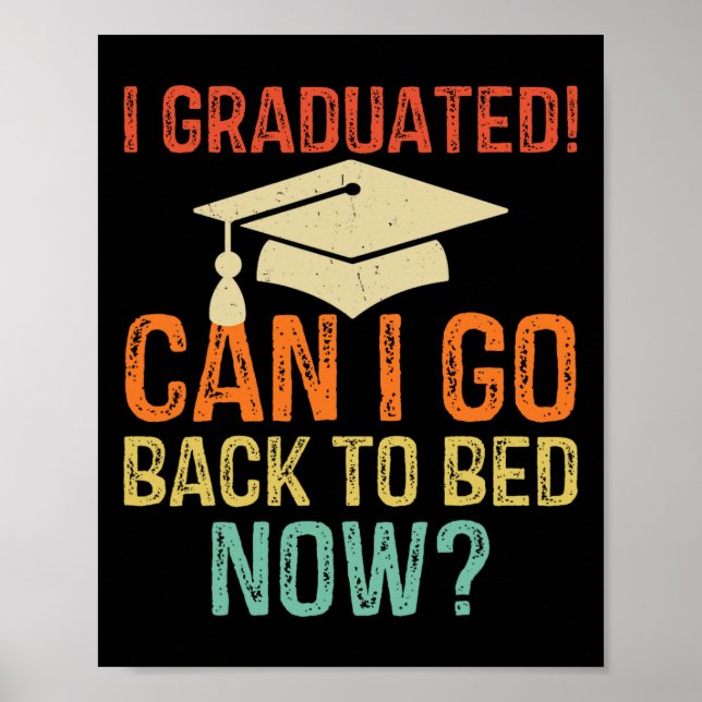 Poster Graduação Retro Posso Voltar Para a Cama Agora Fac (Frente)