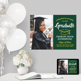 Poster Graduação Verde Dourada Amarelo Verde