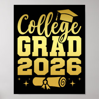 Poster Graduado Universitário Turma De 2026 Grad Formatur
