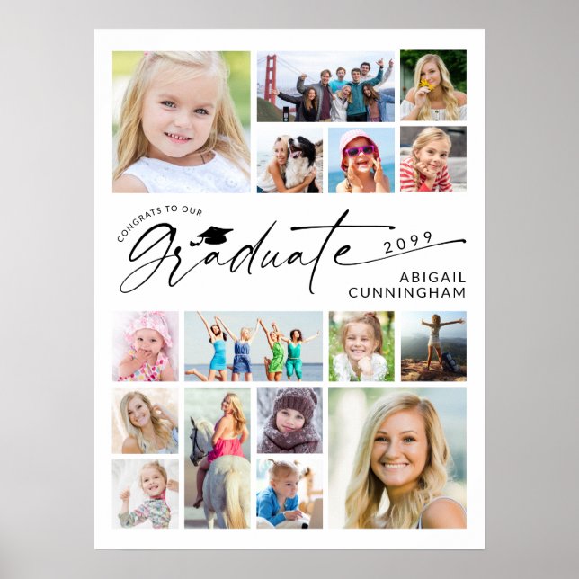Poster Graduate 16 Photo Memory Board (Frente)