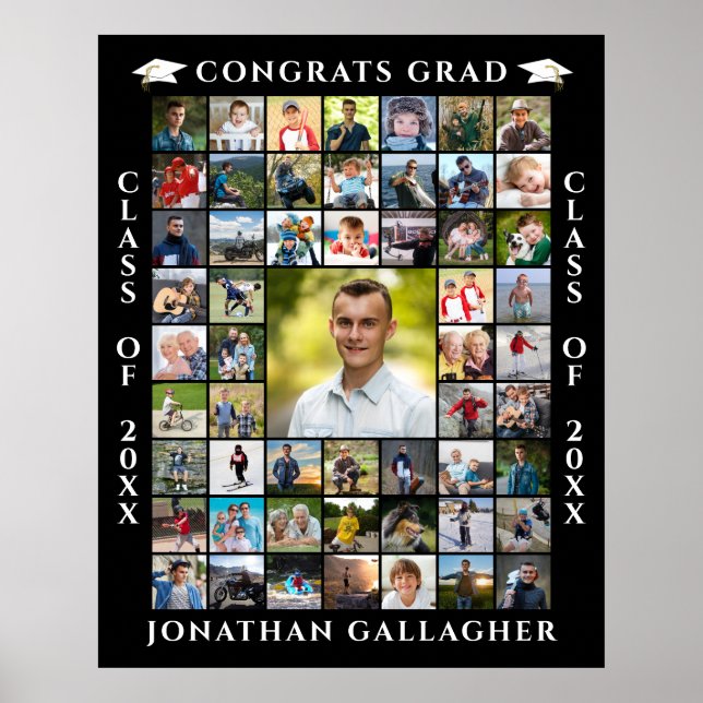 Poster Graduate 55 Photo Collage Congrats Grad (Frente)
